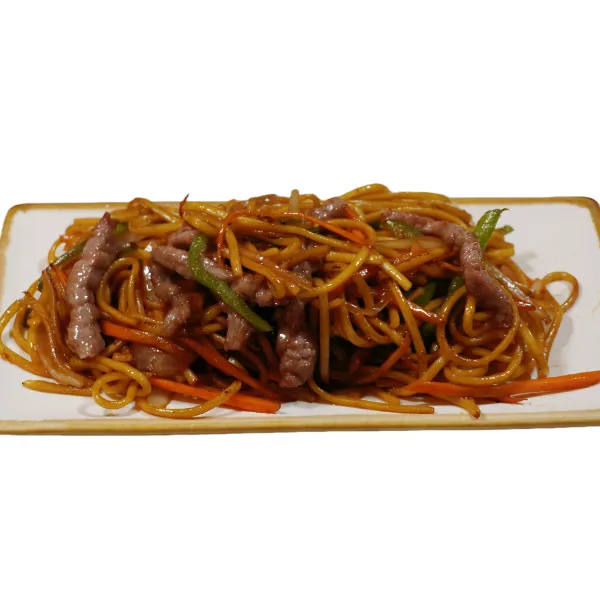 Tallarines con ternera